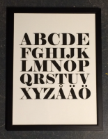 Alfabets affisch vit botten