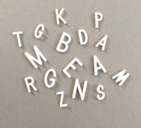 Vita bokstäver 2,5 cm till Bokstavstavla - Letter board 