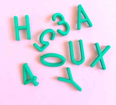 Gröna bokstäver till Bokstavstavla - Letter board 